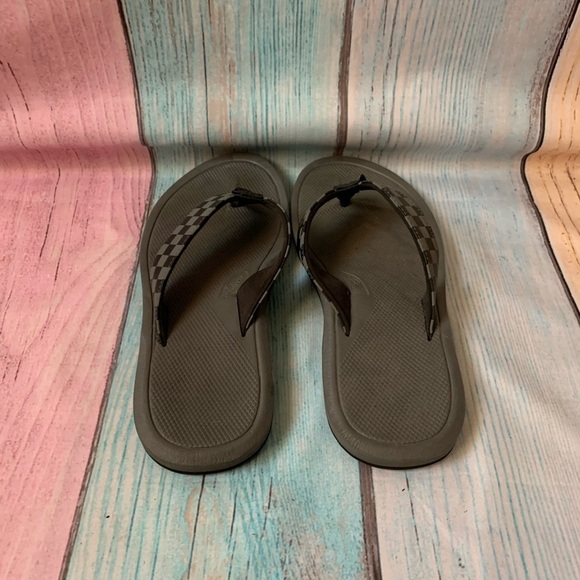 Men vans sandals back and gray checkered size medium - Picture 5 of 8